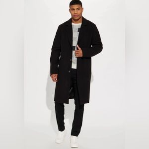 Black wool men’s coat